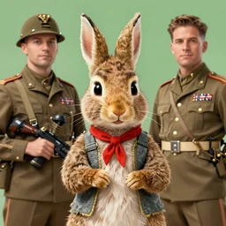 peter rabbit as a us marine, world war 2, digital art by eugene de blaas and ross tran, vibrant color scheme, highly detailed, in the style of romanticism, cinematic, artstation, greg rutkowski