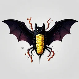 ferrofluid bat infected with cordyceps vector art logo