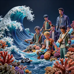 coral reef multicolor waves, art by chris dyer, stanley artgerm lau, wlop, rossdraws, james jean, andrei riabovitchev, marc simonetti, yoshitaka amano photorealistic, vray, hdr, hyper detailed, dramatic lighting, octane render, weta digital, 3 d sculpture