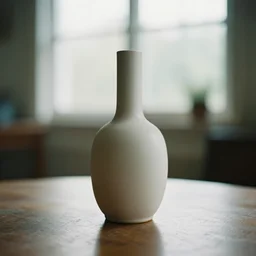 dslr photo of a vase on a table, 55mm, f/1.3, bokeh