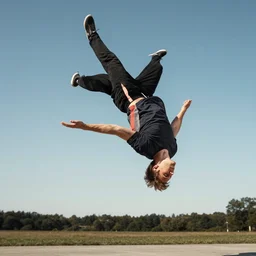 man doing a backflip, photograph