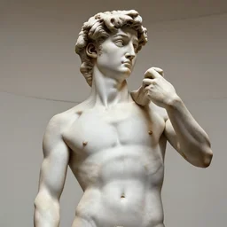 reinterpretation of sculpture of david by michelangelo hyperrealistic style in carrara marble