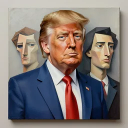 3 d cell shaded portrait painting of donald trump, 3 d cell shaded cubism, in the style of picasso 3 d cell shaded, elegant, highly detailed, artstation, art by picasso 3 d cell shaded unreal engine