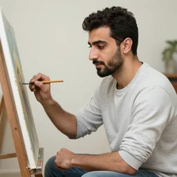 attractive male, painting by nasreddine dinet