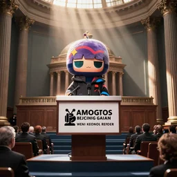 photorealistic amogus delicering a speech before congress