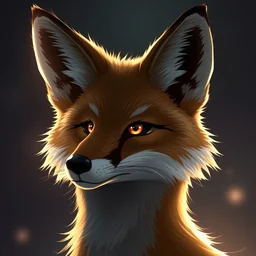 anthropomorphic fox headshot fursona, trending on furaffinity, trending on artstation, digital art, backlighting, by kawacy