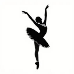 ballerina in dancing pose vector logo, professional sports style, flat colour, svg, professional, sharp edges