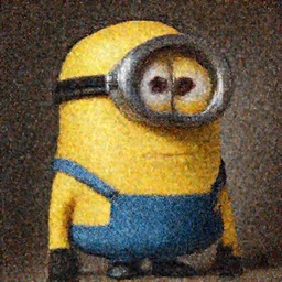 minion portrait, realistic 8k, HDR, sharp, details, hyperdetailed, renesaince painting, Rembrandt