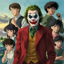 the joker, looks like willem dafoe by atay ghailan & akira toriyama & ken sugimori & takeshi obata & hiromu arakawa & masashi kishimoto & yusuke murata & hayao miyazaki & masashi ando,
