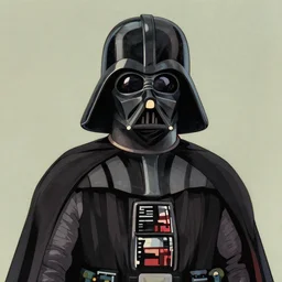 by richard scarry. darth vader. a 1 9 5 0 s retro illustration. studio ghibli. muted colors, detailed