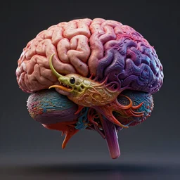 hyper realistic brain monster, art by greg rutkowski, intricate, ultra detailed, photorealistic, vibrante colors, trending on artstation, octane render, 4 k, 8 k