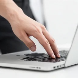 hand come out of a laptop screen.
