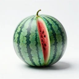 turquoise watermelon slice, professional product shot, isolated on a pure white background, centered, entire object in frame, sharp focus, soft studio lighting
