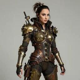 highly detailed steampunk gal gadot, hieronymus bosch, leonardo da vinci