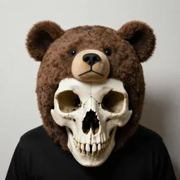 skull with bear head on top