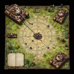 bird's eye view!!!, digital painted rusted dieselpunk tank virtual tabletop asset sheet, floor plan view, roll 2 0, 2 - minute tabletop, battle map prop, black background, unity asset store, by greg rutkowski, trending on artstation
