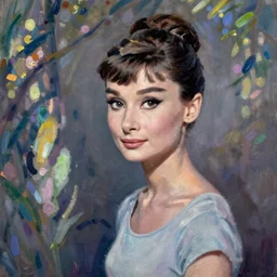 audrey hepburn art by claude monet