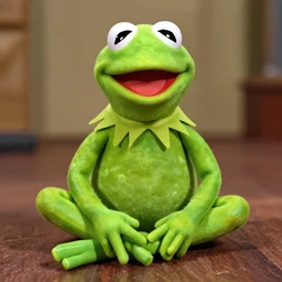 kermit the frog in the style of romero britto