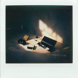 expired polaroid of unknown objects, scratches, oxidised in the style of richter