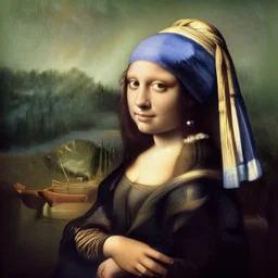 mona lisa as the girl with the pearl earring.