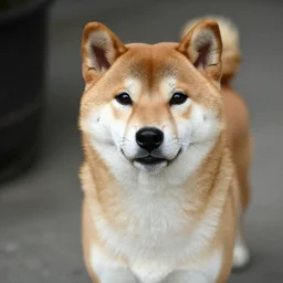 Photo of a Shiba Inu in the style of Dorothea Lange