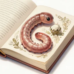 ultra realistic illustration, worm in a book anime, intricate, elegant, highly detailed, digital painting, artstation, concept art, smooth, sharp focus, illustration, art by greg rutkowski