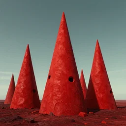 red alien triangle trees