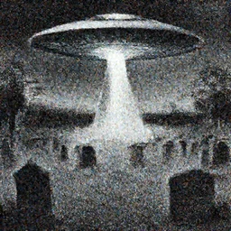 “ ufo abduction over a field of tombstones, beksinski ”