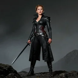frank frazetta scarlett johansson as d & d rogue, full body profile camera shot, ultra realistic, epic lighting, 3 5 mm