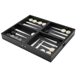 matte black backgammon board, 8k product photo, isolated on a pure white background, centered, entire object in frame, sharp focus, soft studio lighting