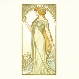 side profile artwork, imogen poots paladin, by martine johanna, artgerm, yoann lossel, jakub rebelka. art nouveau neo - gothic tarot card by mucha. dota. swirly intricate linework background. gaudy colors, sharp edges. ultra clear detailed. 8 k. elegant. octane render