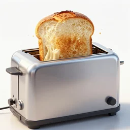 an entire loaf of bread popping out of a toaster, concept art, highly detailed, high quality, bright colors,
