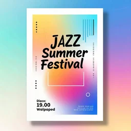 abstract beautiful multicolor gradient background, card templmate, wallpaper, jazz summer festival poster, lines, shapes, trending behance, poster by malevich, picasso, michelangelo