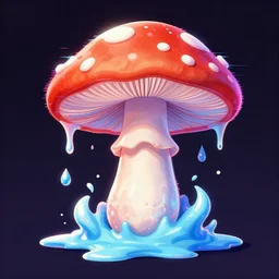 melting mushroom, glitchcore, glitchwave, glitch art, melting, paint drops