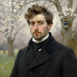 detailed portrait of man in black suit and black coat, spring light, painting by gaston bussiere, craig mullins, j. c. leyendecker