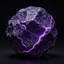 a boulder with violet glowing cracks, black background, digital painting, d&d, fantasy, highly detailed, intricate, smooth, artstation, cinematic lighting