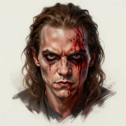 portrait of Giancarlo Esposito as a Stranger Things villain, bloody, sinister, intricate, headshot, highly detailed, digital painting, artstation, concept art, sharp focus, illustration, art by artgerm and greg rutkowski and alphonse mucha