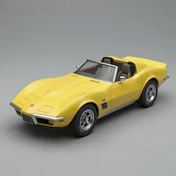a d&d miniature of a yellow 1979 stingray corvette, t-top, convertable,digital art,detailed,ultra realistic,art by greg rutkowski