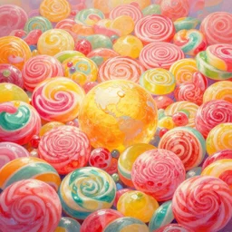 a world of candy by thomas kinkade, trending on artstation, hdr