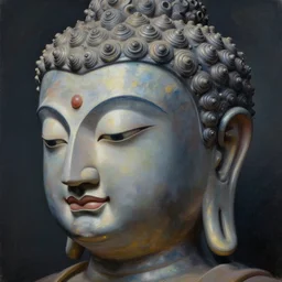an overdetailed hypermaximalist sideview face portrait shot of buddha, realistic painting by dragan ilic di vogo | fantastic realism / surrealism