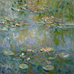 an impressionism oil painting of water lilies pond by van gogh