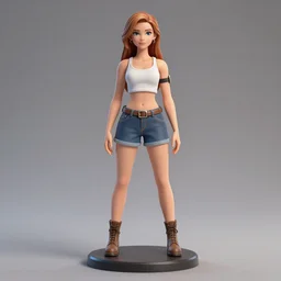 christina hendrix character model, standing pose, orthographic front view, single figure, 4 k photograph, clear details