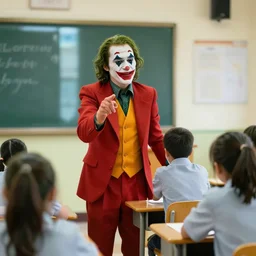 joker teaching a classroom