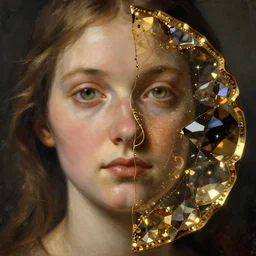 intricate reflection refraction marble gold obsidian preraffaellite portrait photography slice