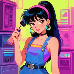digital illustration of 80s style girl by Patrick Nagel artist