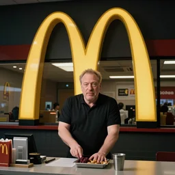 photo of harvey weinstein working at mcdonalds as employee