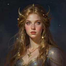 star goddess, d & d, fantasy, portrait, highly detailed, digital painting, trending on artstation, concept art, sharp focus, illustration, art by artgerm and greg rutkowski and magali villeneuve