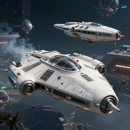Retro Futuristic Space Ships in the style of Star Wars, very detailed, 4K
