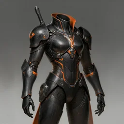 black armour, orange secondary, sci - fi, techwear, intricate, elegant, highly detailed, digital painting, artstation, concept art, smooth, sharp focus, illustration, by bartek fedyczak, erak note, tooth wu, neil richards, kan liu, siwoo kim, jisu choe