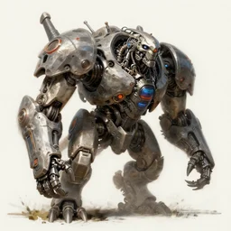 machine beast, by Ismail Inceoglu, horizon zero dawn, mechanical, detailed, complex, brushstrokes, monster, creature, illustration, concept art, 4K